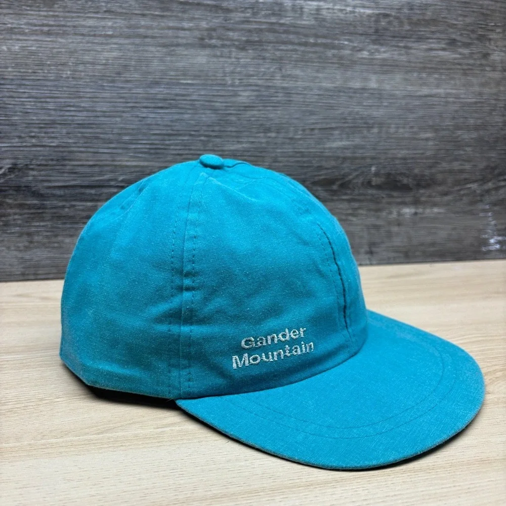 Vintage‎ Gander Mountain Hat Cap Snap Back Blue Outdoor Fishing Hunting 90s Teal